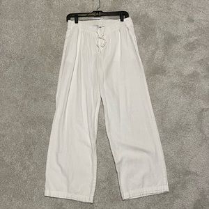 White Linen Stretchy Pants